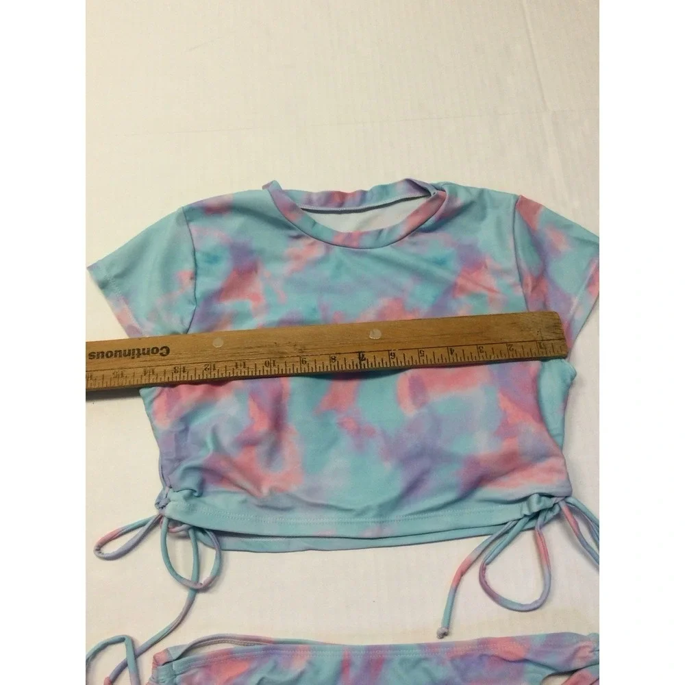 Swimsuit 2 Piece Size Medium Teen Bikini‎ Bottom With A Short sleeve Top